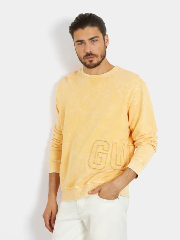 Mikina GUESS Side Logo Patch Sweatshirt Žltá | M4GQ11KC6V1, 0