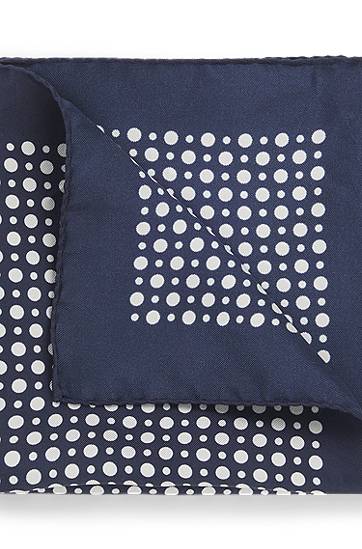 Šál BOSS BECKHAM x BOSS Silk Pocket Square with Dot Print Navy | 50549107