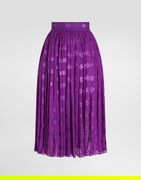 Dolce & Gabbana Devoré Satin Jacquard Pleated Midi Skirt