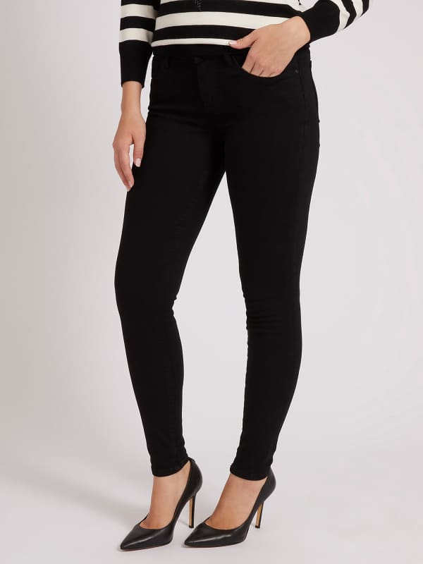 Nohavice a džínsy GUESS Skinny Fit Denim Čierna | W2YA99D4PZ1, 0