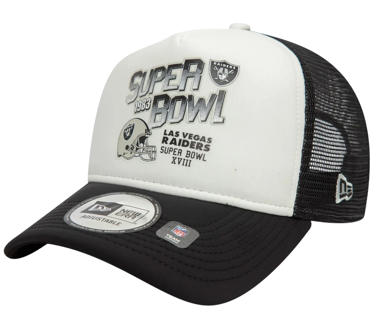 Šiltovka New Era Las Vegas Raiders Super Bowl XVIII 9FORTY Adjustable Trucker Hat Čierna | 60595293-60595293, 0
