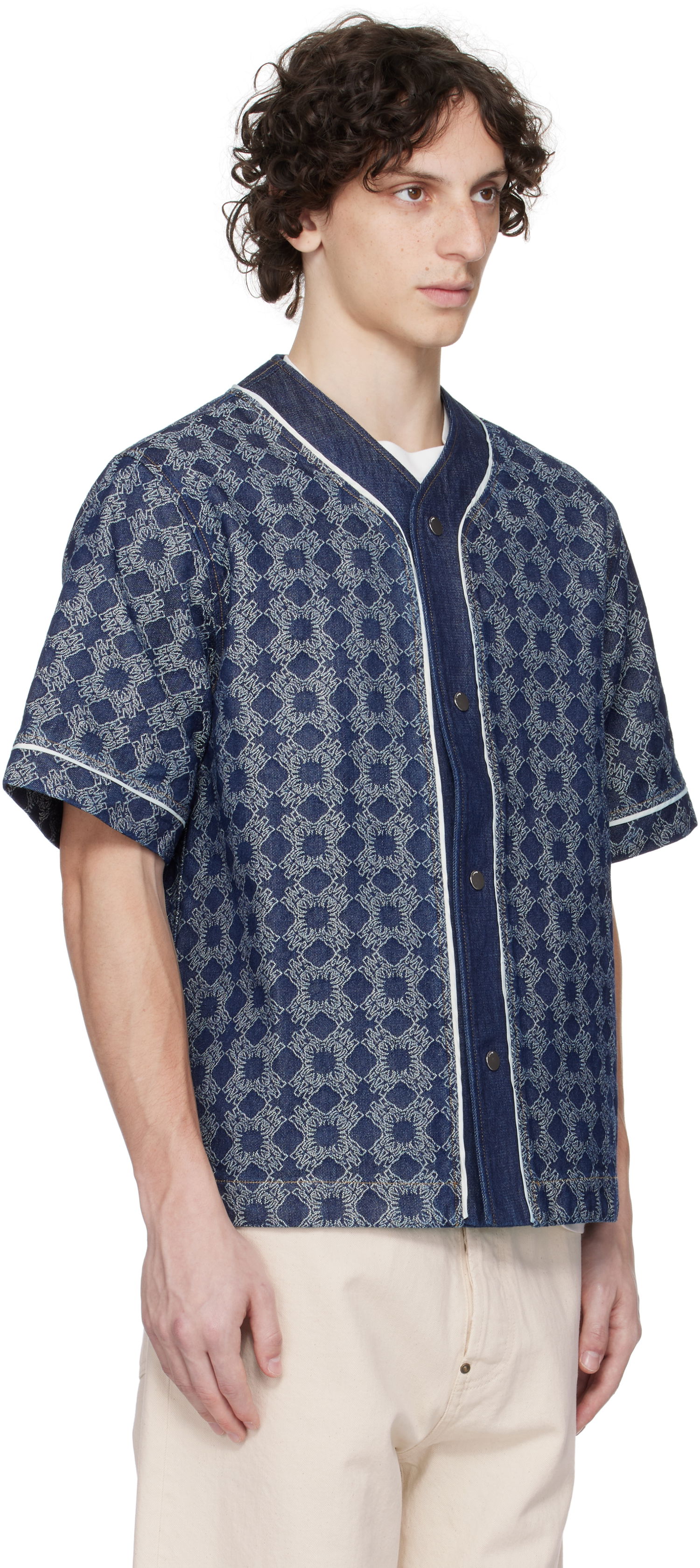 Košeľa AMIRI AMIRI MA Quad Baseball Denim Shirt Modrá | AMDNIR1042, 1