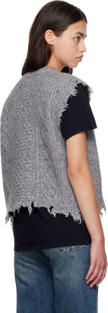 Sveter R13 R13 Boyfriend Cable Knit Vest Šedá | R13WY228-Y208A, 2