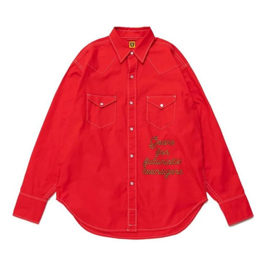 Košeľa Human Made Embroidered Logo Western Shirt Červená | HM25SH008, 0