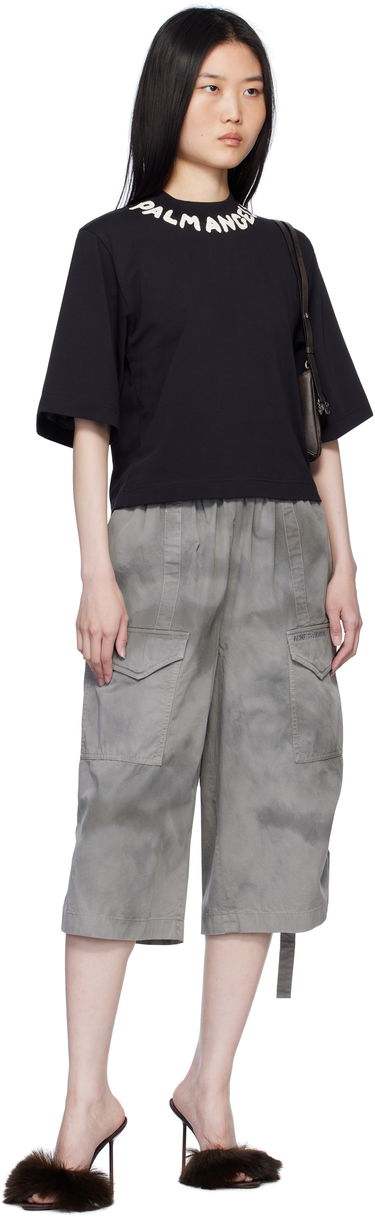 Tričko Palm Angels Cropped Logo T-Shirt Čierna | PWAA020S25JER0031003, 3