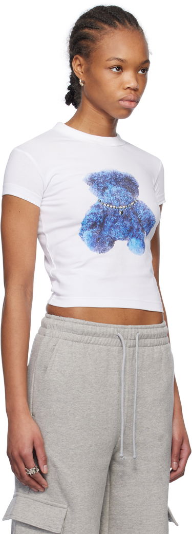 Crop Top We11done We11done Studded Bear Cropped T-Shirt Biela | WD-TT0-25-754-W-WH, 1