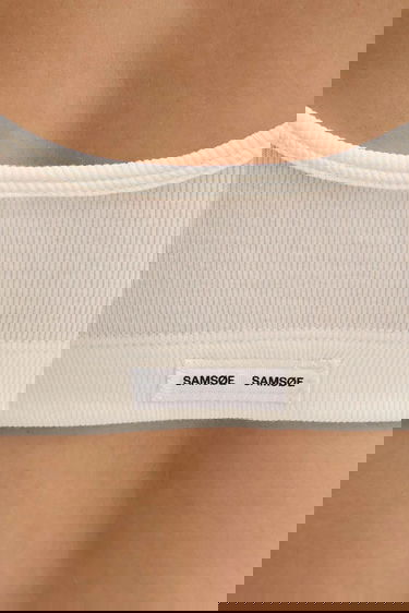 Tielko Samsoe Samsoe Samsoe Samsoe SANAOMI Ribbed Crop Tank Top Biela | F25100141, 3