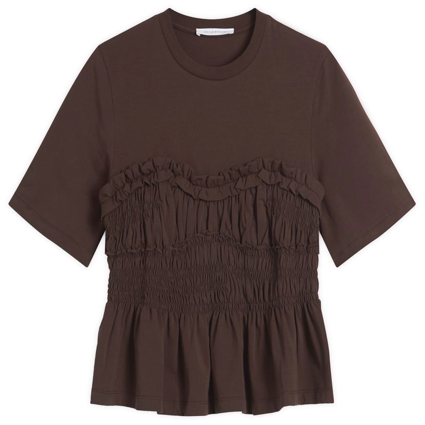 Tričko Cecilie Bahnsen Cecilie Bahnsen Vilde Smocked T-Shirt Hnedá | 225RTW19004