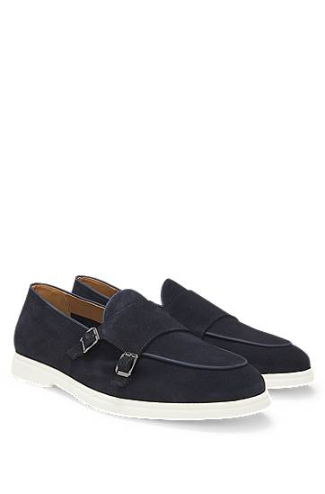 Doplnky BOSS Monk Shoe with Contrast Outsole Modrá | 50541760