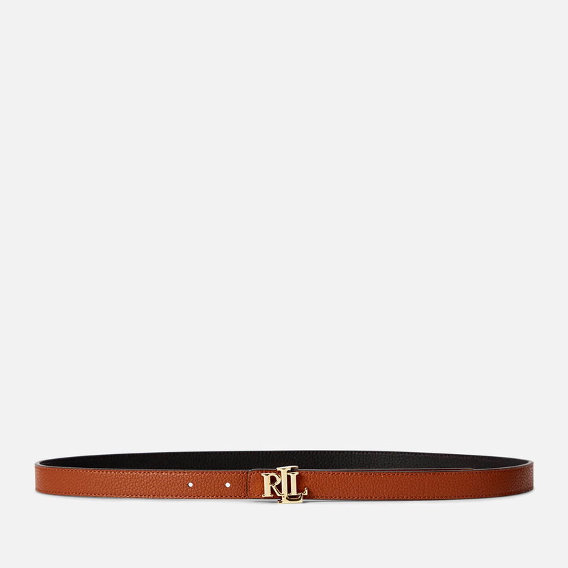 Opasok Polo by Ralph Lauren Lauren Ralph Lauren Women's Reversible 20 Skinny Belt - Black/Lauren Tan - XL Hnedá | 412912038001