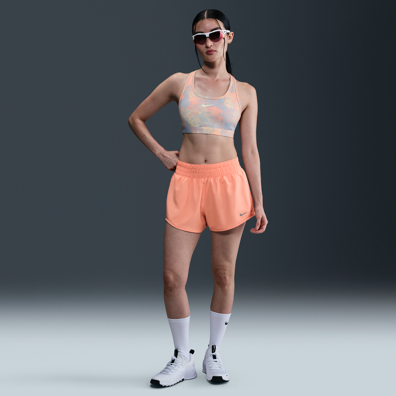 Šortky Nike Dri-FIT One Mid-Rise 3" Shorts with Liner Oranžová | DX6010-844, 0