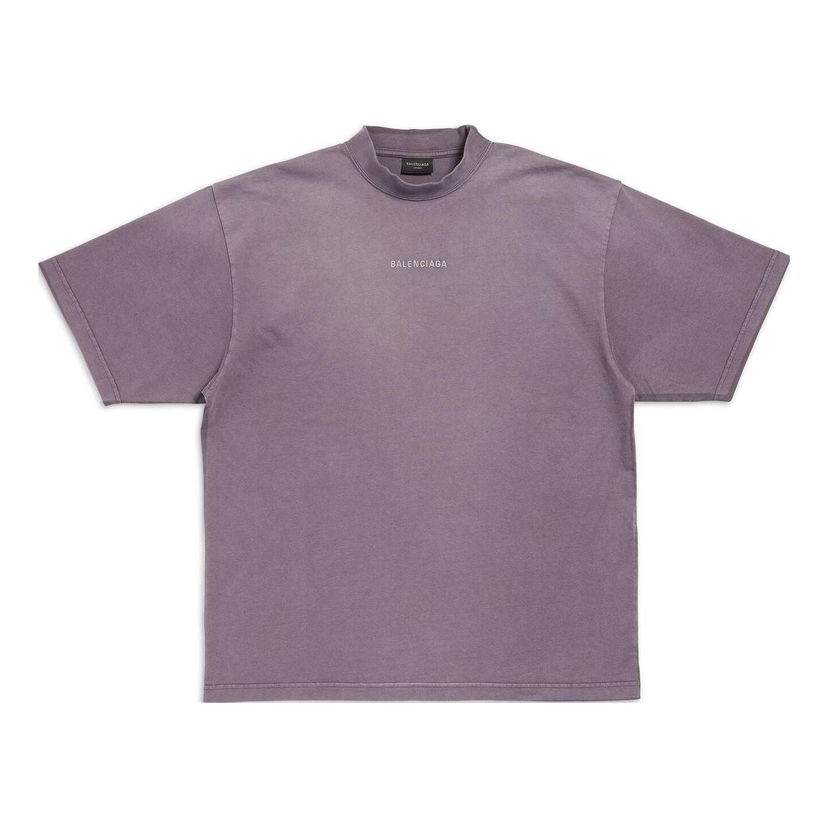 Tričko Balenciaga Back T-Shirt Medium Fit Fialová | 764235TPVK15500