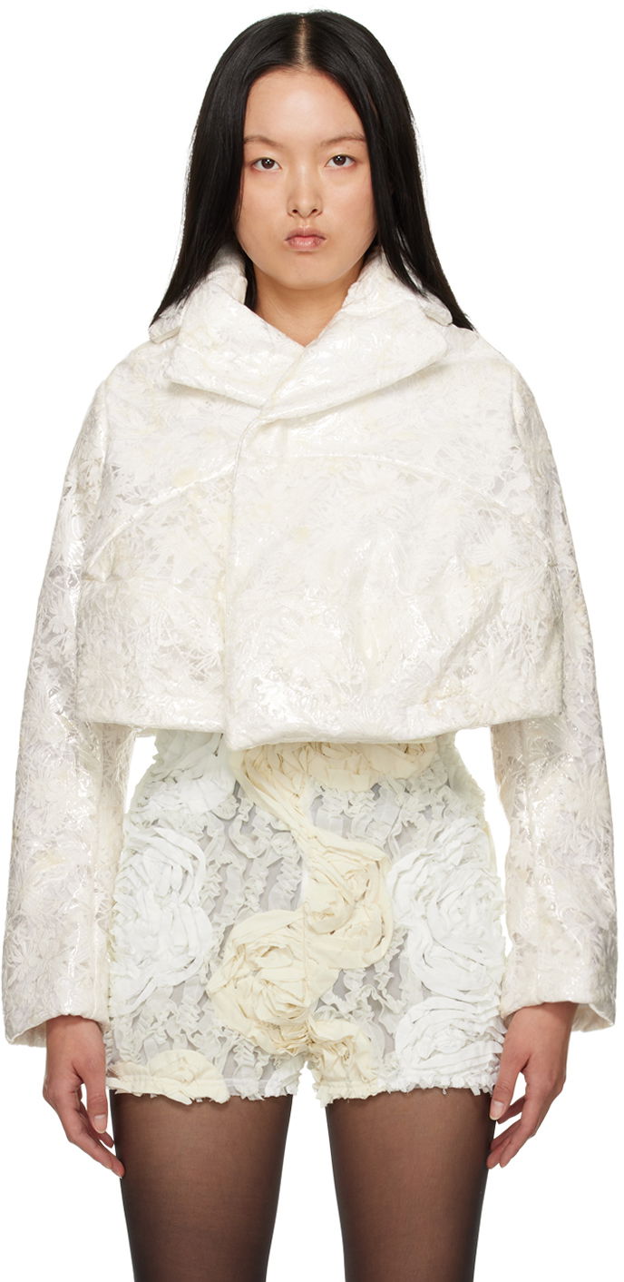 Bomber bunda Comme des Garçons Notched Cropped Jacket Biela | GK-J021-051, 0