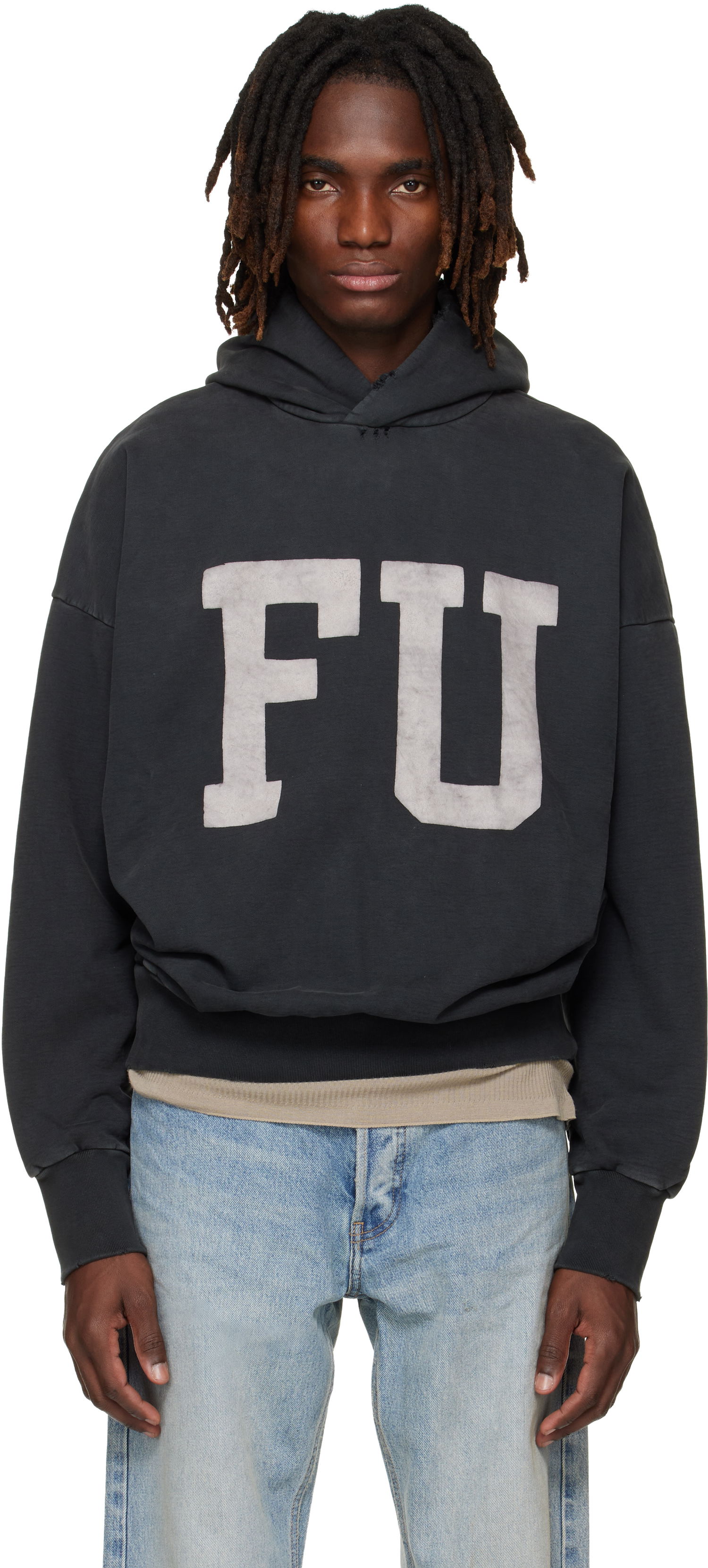 Mikina Fear of God Oversized Distressed 'Qualified' Hoodie Čierna | FG25FW12-12104BHF-001, 0
