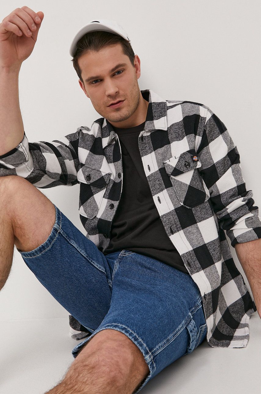 Košeľa Dickies New Sacramento Check Shirt Biela | DK0A4XDZ-BLK, 0