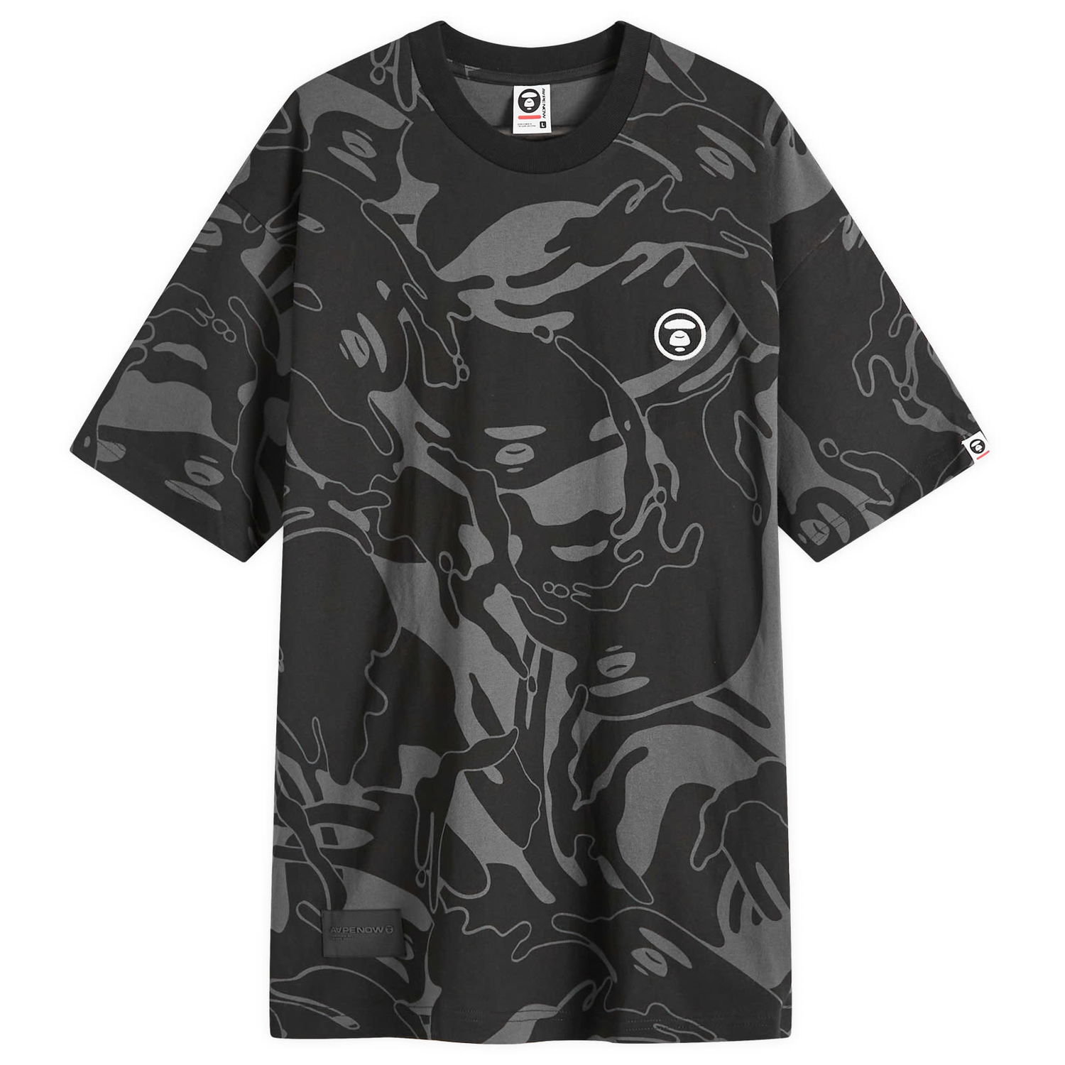 Tričko AAPE by A Bathing Ape AAPE Tonal Camo Crew Neck T-Shirt, Size M Čierna | AAPTEM1415XXMBKX, 1