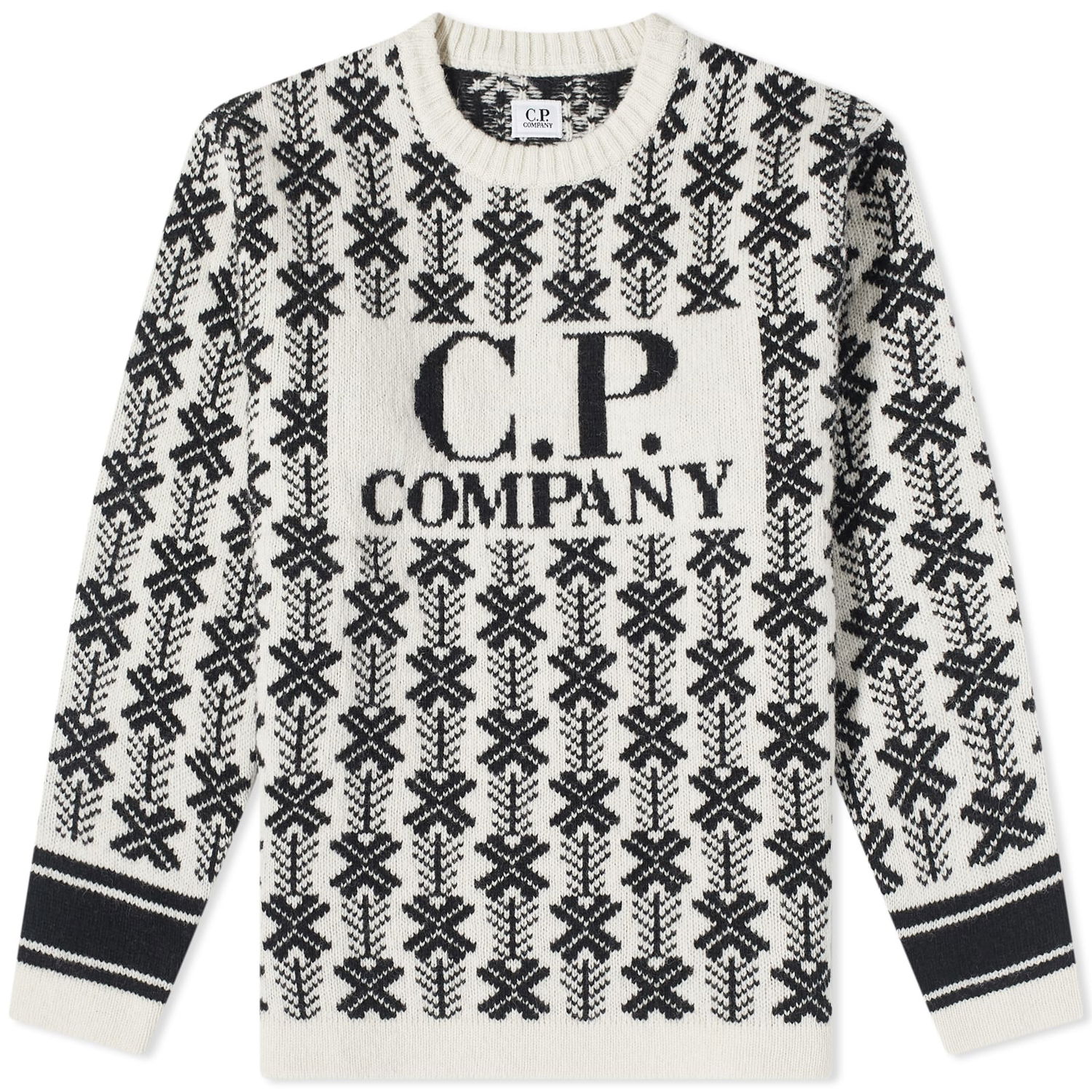 Sveter C.P. Company Wool Jacquard Crewneck Var.01 Čierna | 15CMKN234A-006633J-V01, 0