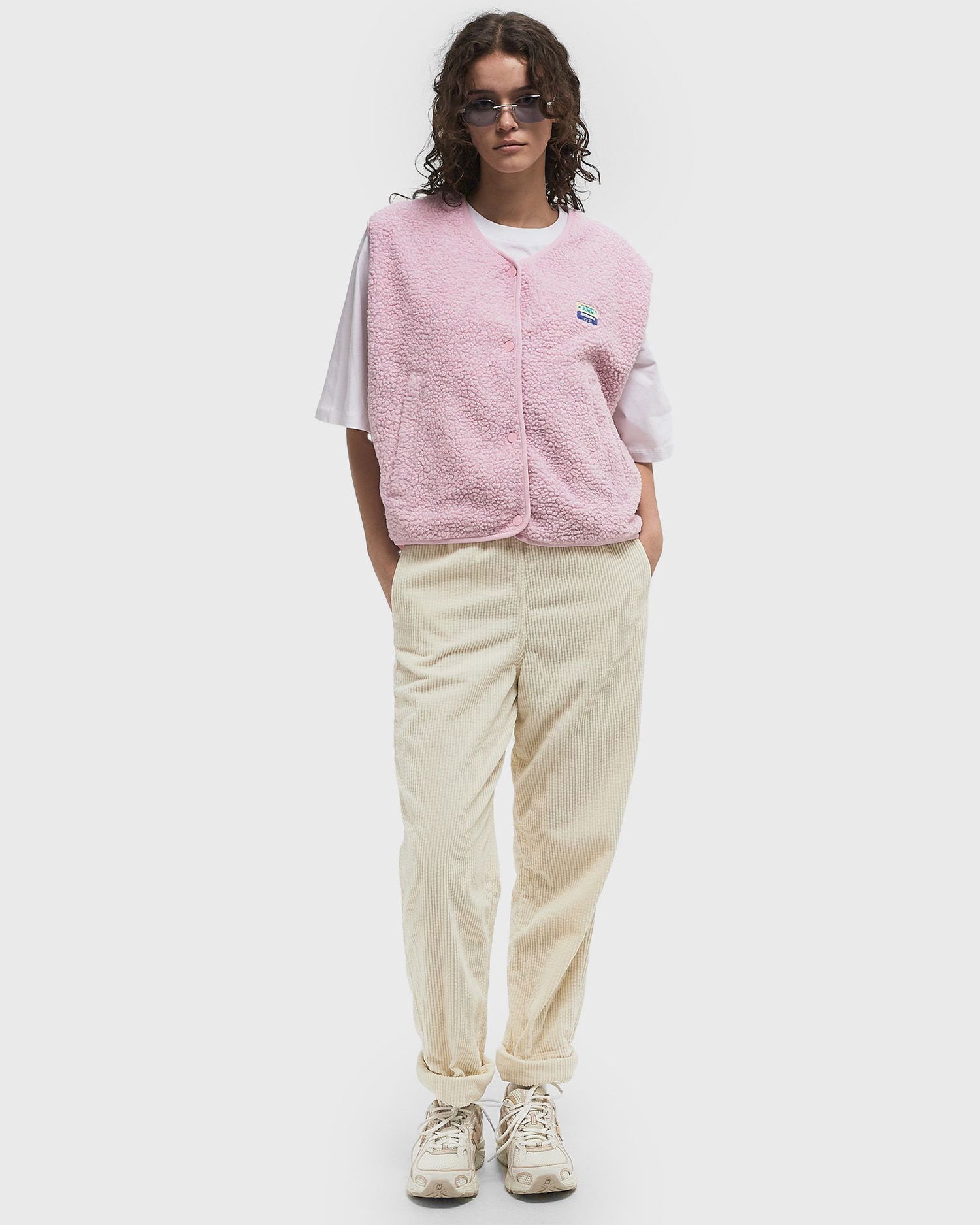 Vesta American Vintage American Vintage Short Fleece Vest Ružová | HOK16BE25-DRAGEE-CHINE, 1