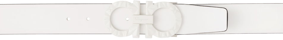 Opasok FERRAGAMO Double Gancini Belt Biela | 759213 670193002, 0