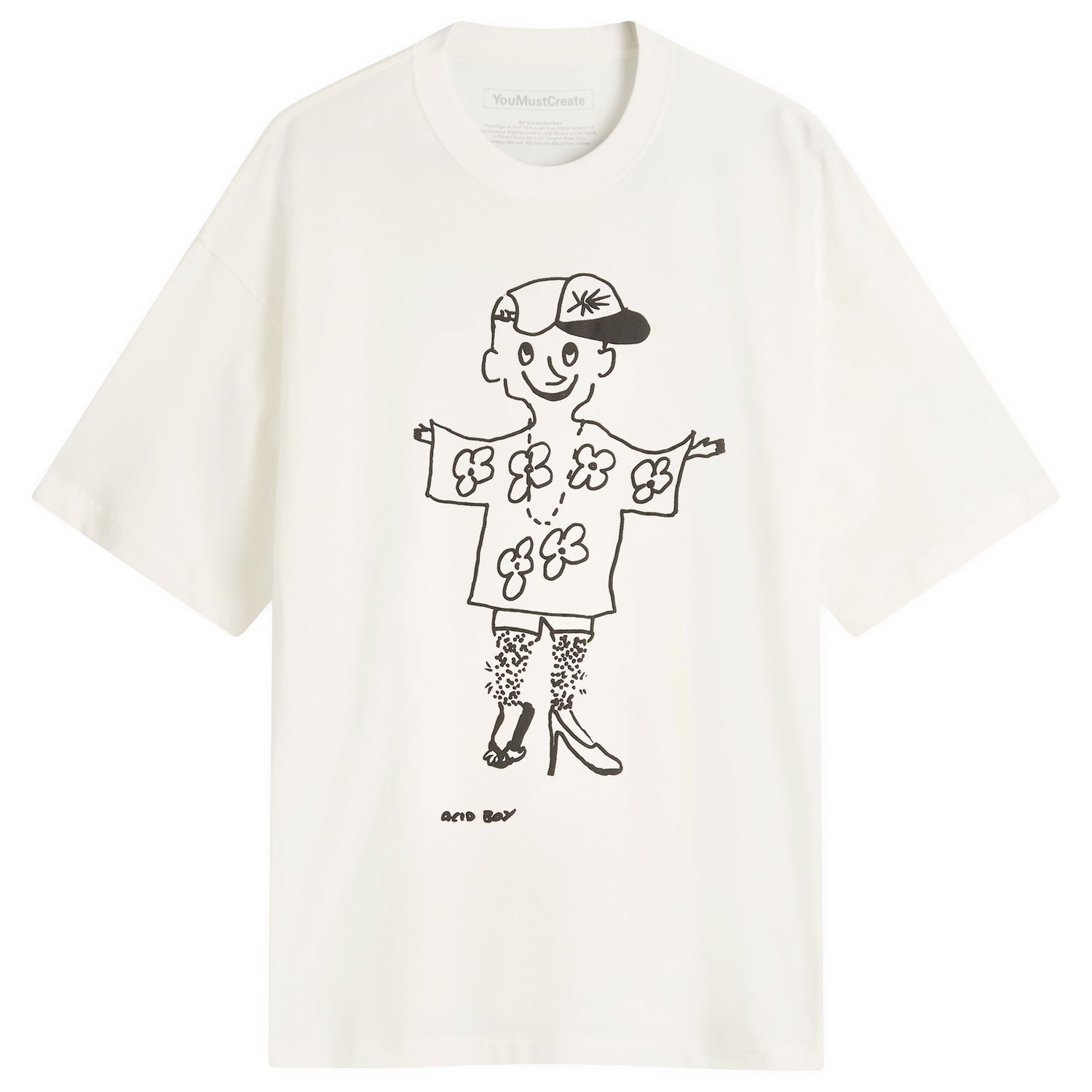 Tričko YMC YMC x Bat Girls & Acid Boys Acid Boy Graphic T-Shirt, Size Small Biela | P6OZI-WHT, 0