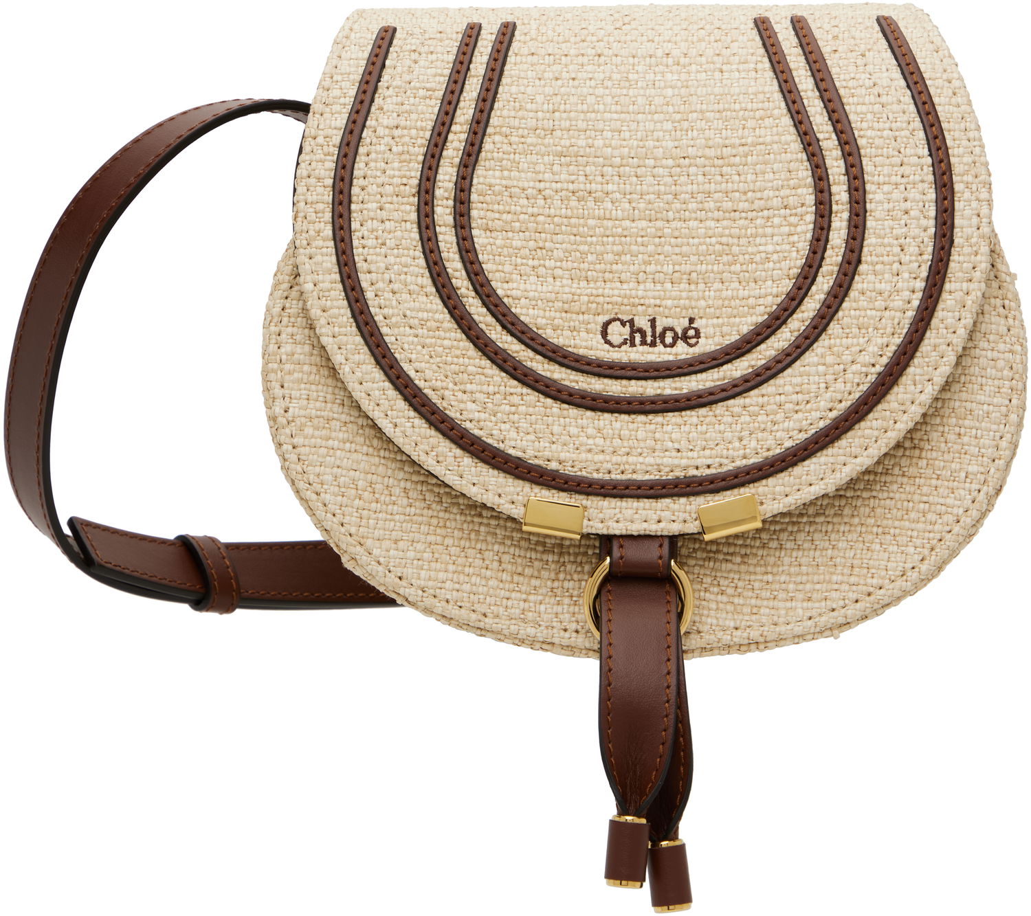Taška cez rameno CHLOÉ Chloé Small Marcie Saddle Bag Béžová | CH25US680P19, 0