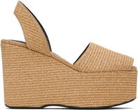 ALAÏA Wedge Paper Straw Heeled Sandals