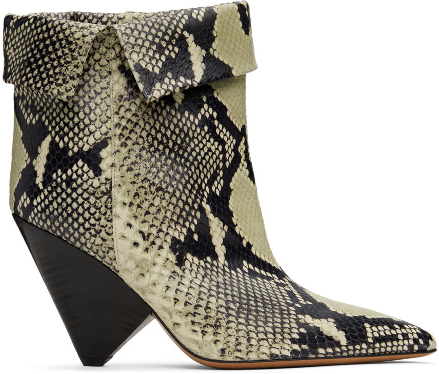 Tenisky a topánky ISABEL MARANT Isabel Marant Lulya Snakeskin Ankle Boots Zelené | 23HBO0072FA-A4A22S, 0