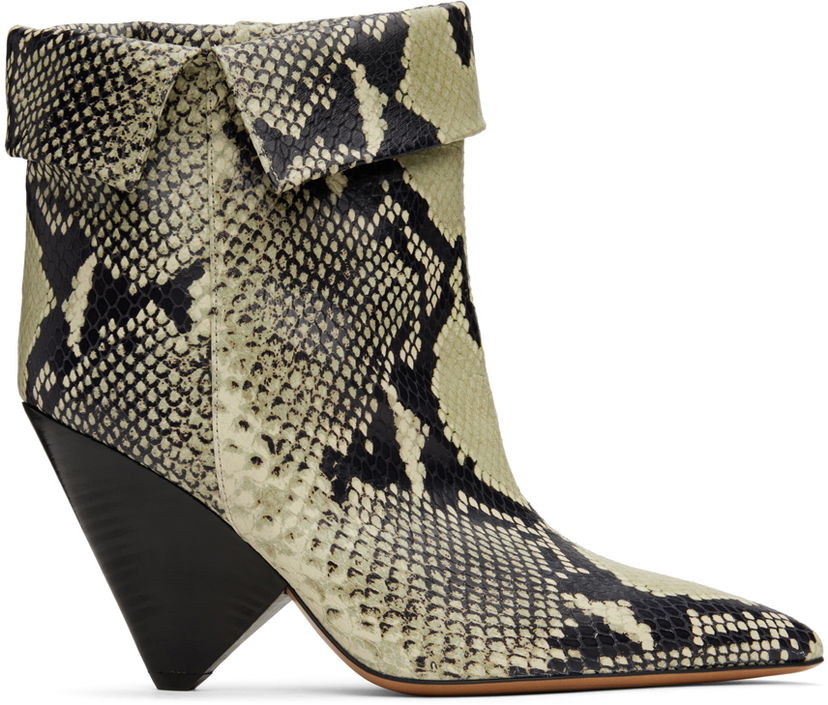 Tenisky a topánky ISABEL MARANT Isabel Marant Lulya Snakeskin Ankle Boots Zelené | 23HBO0072FA-A4A22S
