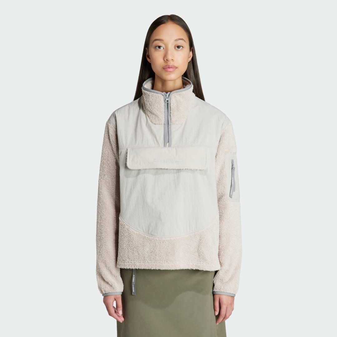 Mikina adidas Performance Terrex + and wander Xploric Half-Zip Sweatshirt Béžová | IB4814, 1