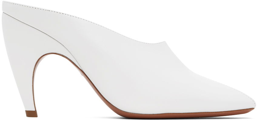 Tenisky a topánky Alaïa Sculptural Heel Leather Mules Biela | AA3M083CK122, 0