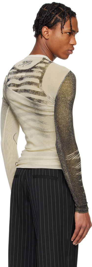 Tričko Jean Paul Gaultier Jean Paul Gaultier 'The Tattoo Rose and Bird' T-Shirt Béžová | 25/34-F-TO269-T583-030030, 2