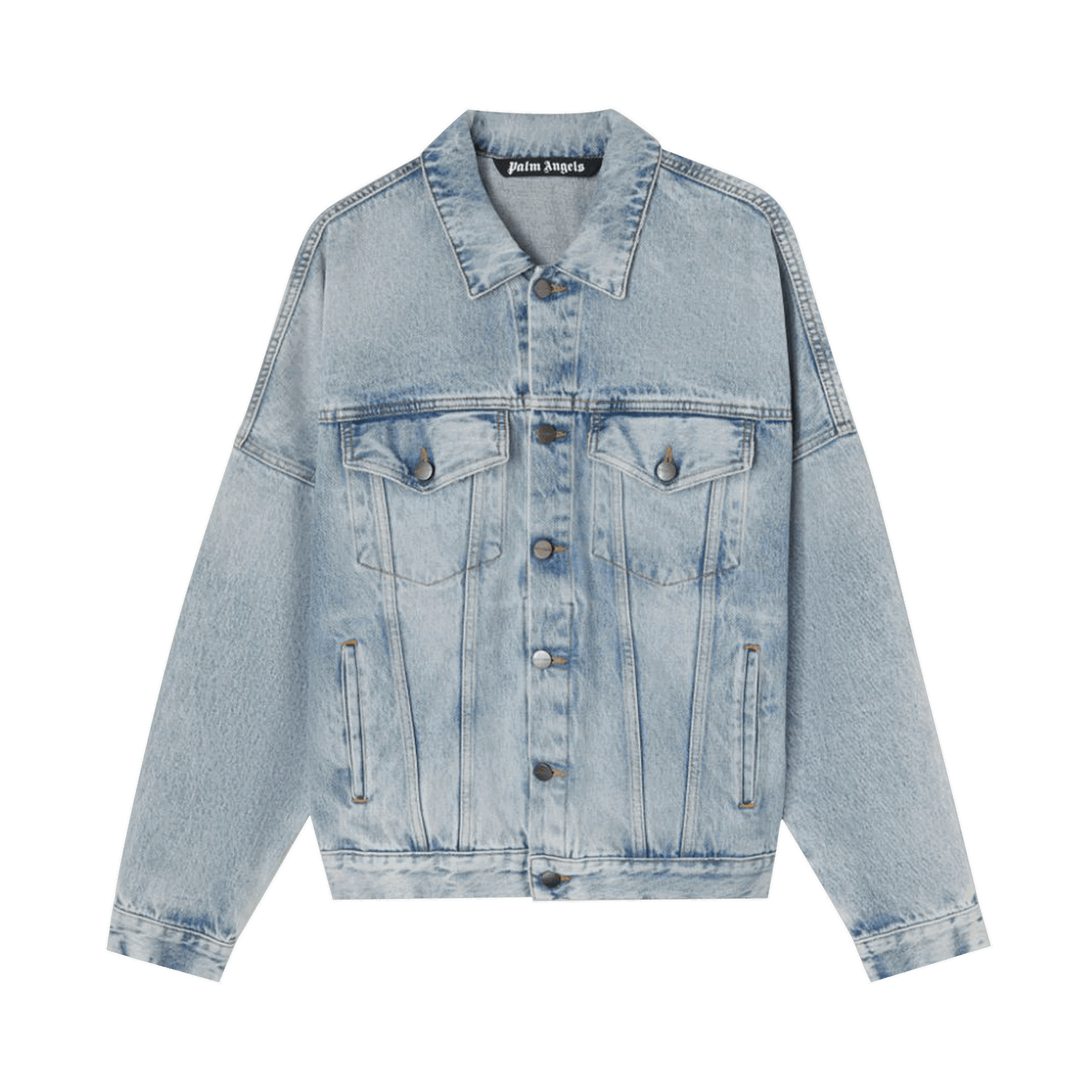 Bunda Palm Angels Logo Over Denim Jacket Modrá | PMYE006C99DEN0014001, 0