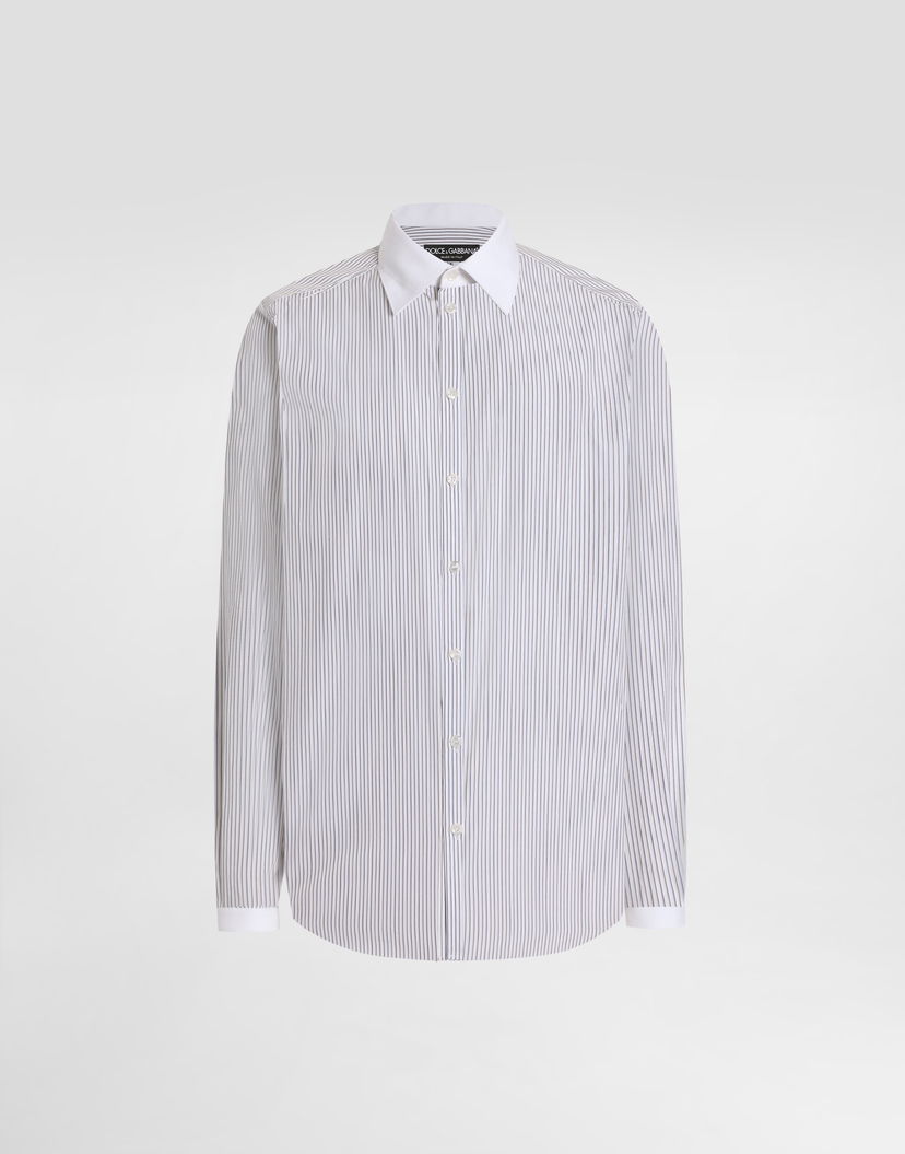 Košeľa Dolce & Gabbana Dolce & Gabbana Martini Striped Poplin Shirt Biela | G5NL8ZFR51BS8051