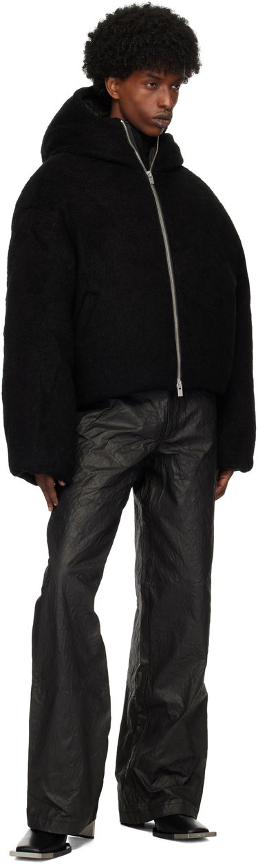 Nohavice HELIOT EMIL Armada Crinkled Wide Leg Trousers Čierna | AW24_M_10_178_BLK01, 3