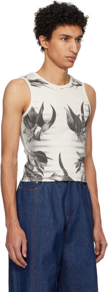 Tielko Jean Paul Gaultier Jean Paul Gaultier Flower Body Morphing Tank Top Biela | 25/33-F-DB049-J579-010200, 1