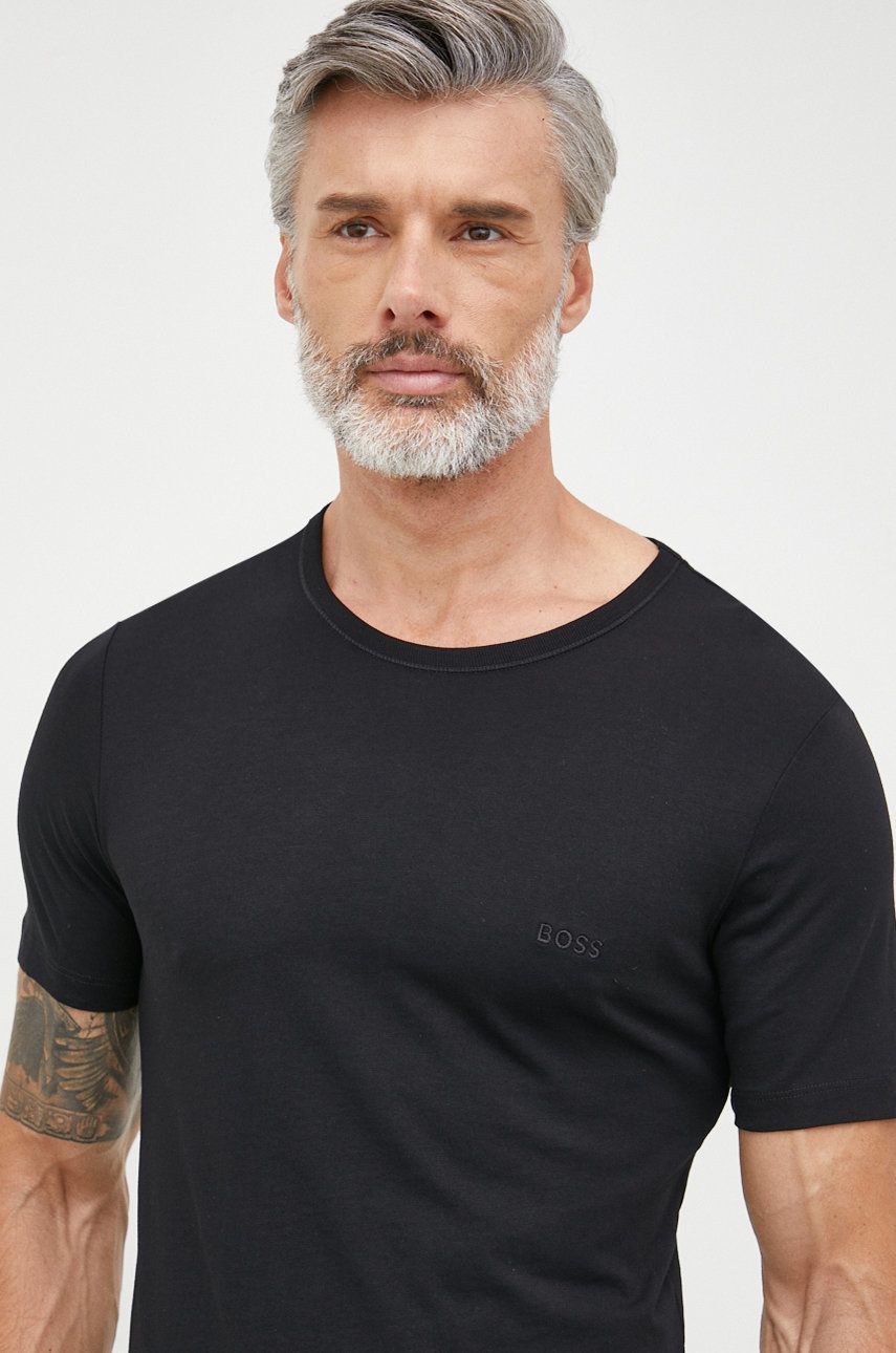 Tričko BOSS T-Shirt Cotton Čierna | 50475284, 0