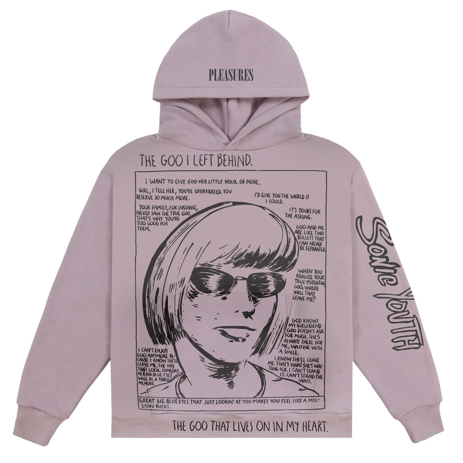 Mikina Pleasures The Goo Hoodie Levander Ružová | P23SY002-LAVENDER, 1