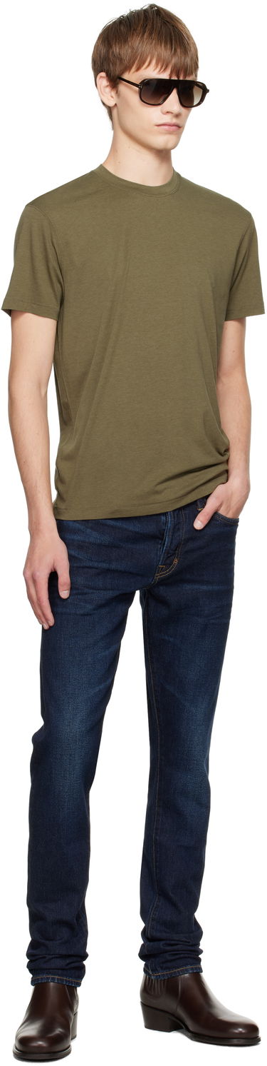 Tričko Tom Ford TOM FORD Lyocell Cotton Crewneck T-shirt Zelené | JCS004-JMT012, 3