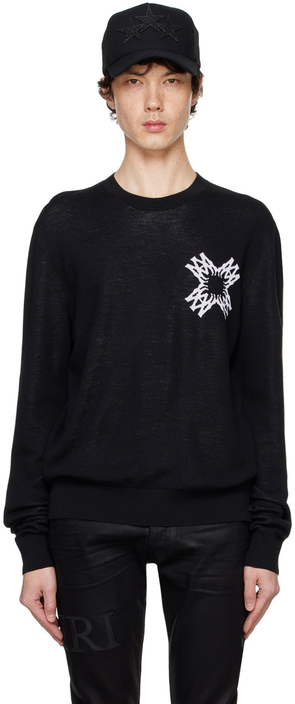 Sveter AMIRI AMIRI MA Quad Crewneck Sweater Čierna | AMKNCW1066, 0