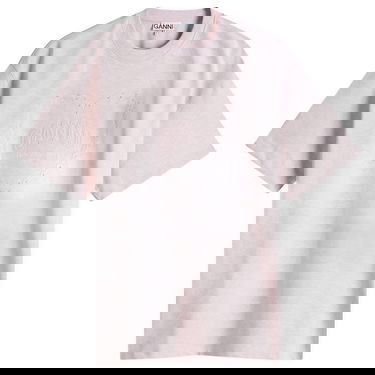 Tričko GANNI GANNI Heart Drop Shoulder T-Shirt, Size Large Ružová | T4090-868, 0