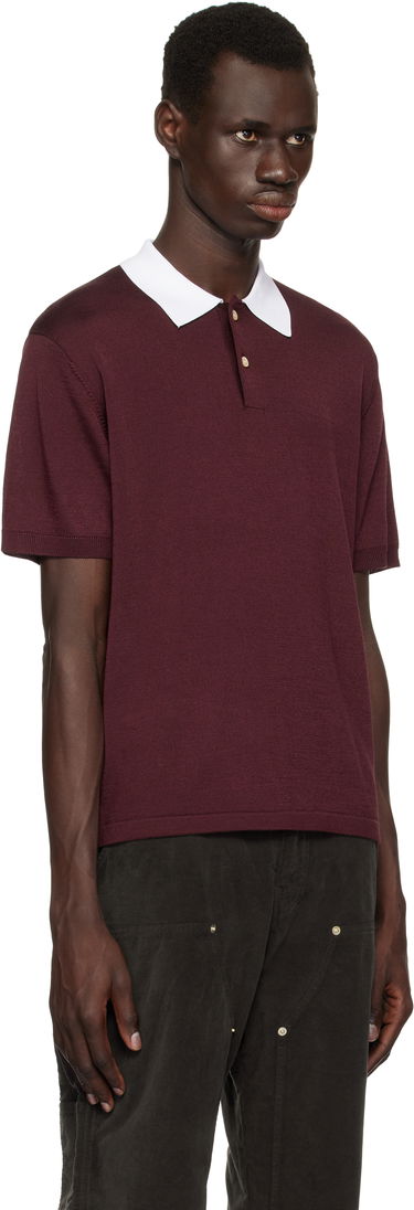Polo tričko Wales Bonner Wales Bonner Sun Polo Vínová | US25KN20-KN01-350 RAYON / MERINO, 1