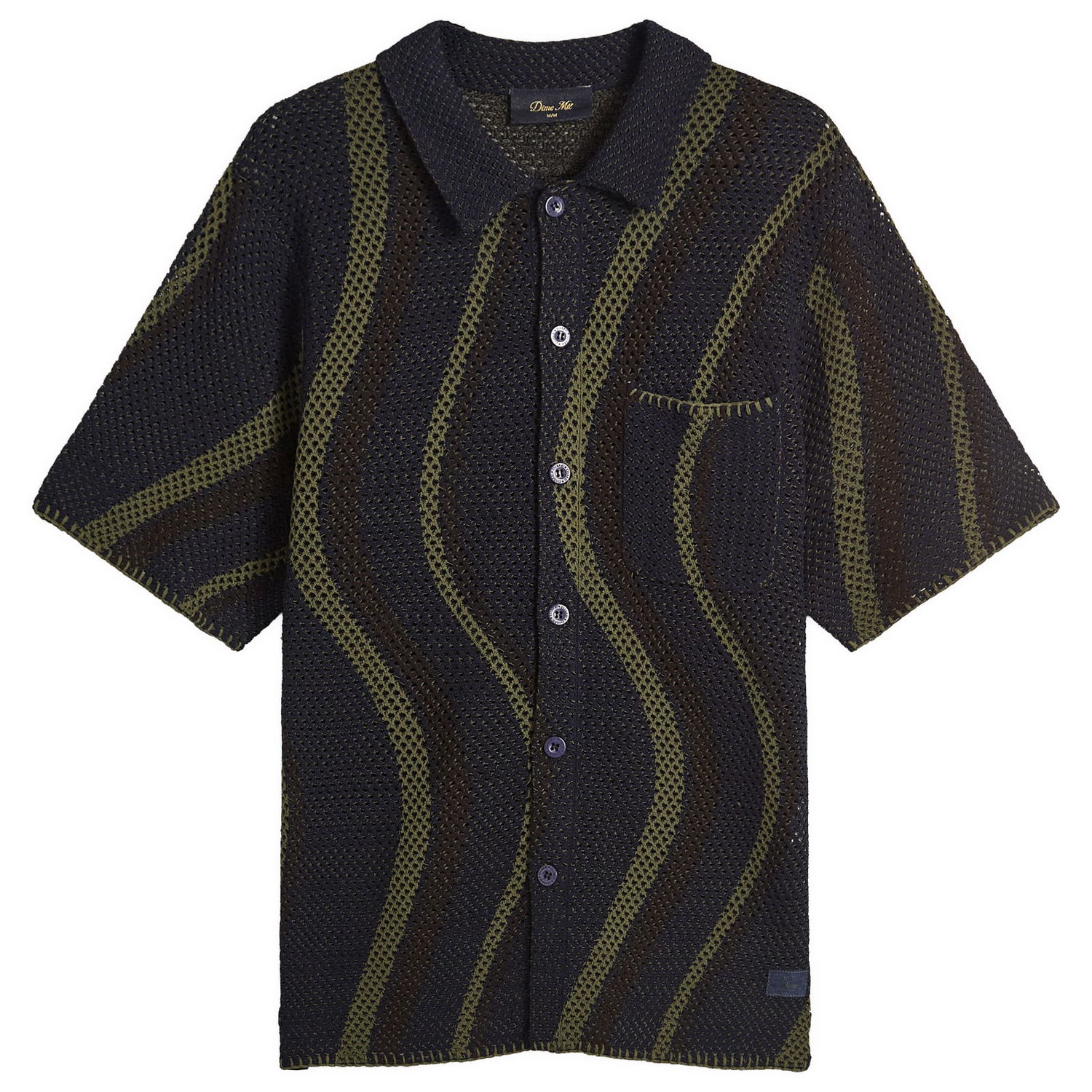 Košeľa Dime Dime Soleil Knit Short Sleeve Shirt Zelené | DIMESU257-NVY, 0