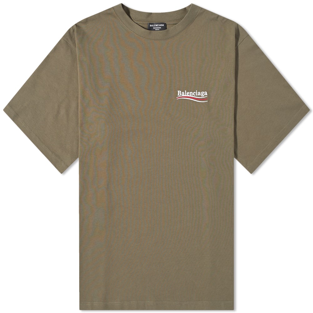 Tričko Balenciaga Oversize Political Campaign Logo Tee Zelené | 641675-TKVJ1-2463, 0