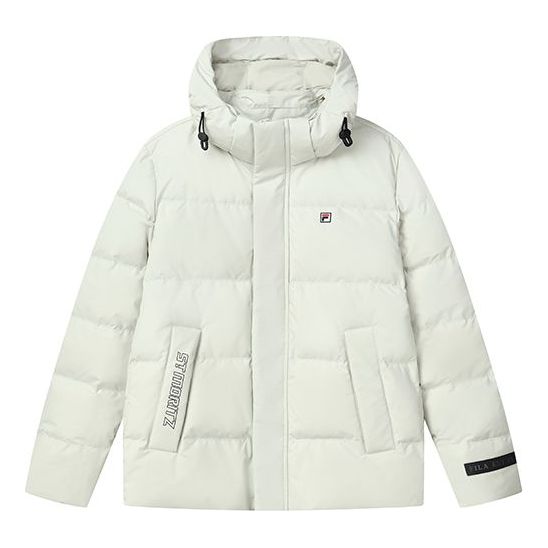 Prešívaná bunda FILA Embroidered Logo Hooded Down Jacket Biela | F11M148901F-LG, 0