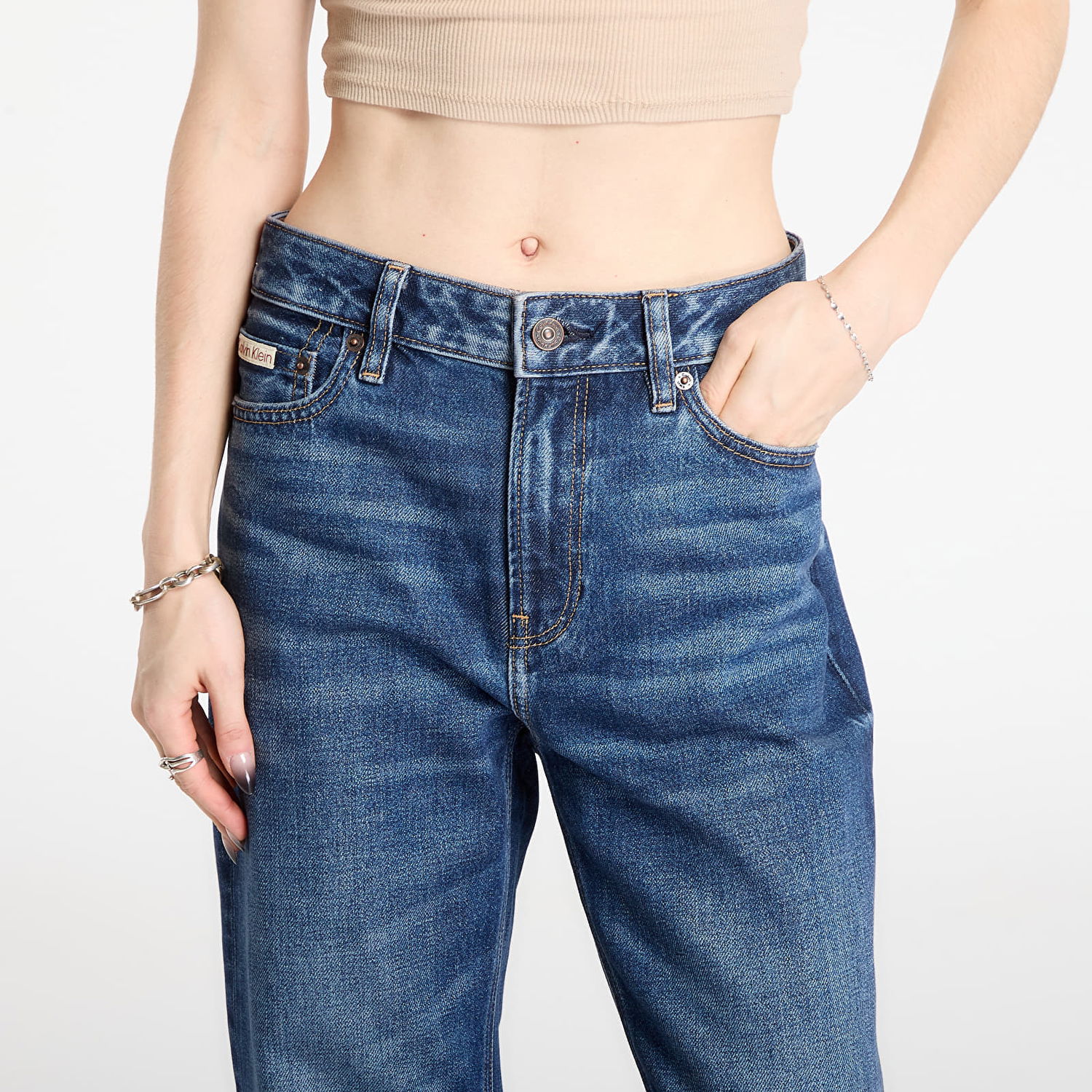 Džínsy CALVIN KLEIN Signature 90S Straight Jeans Modrá | LV047D728G YY9, 1