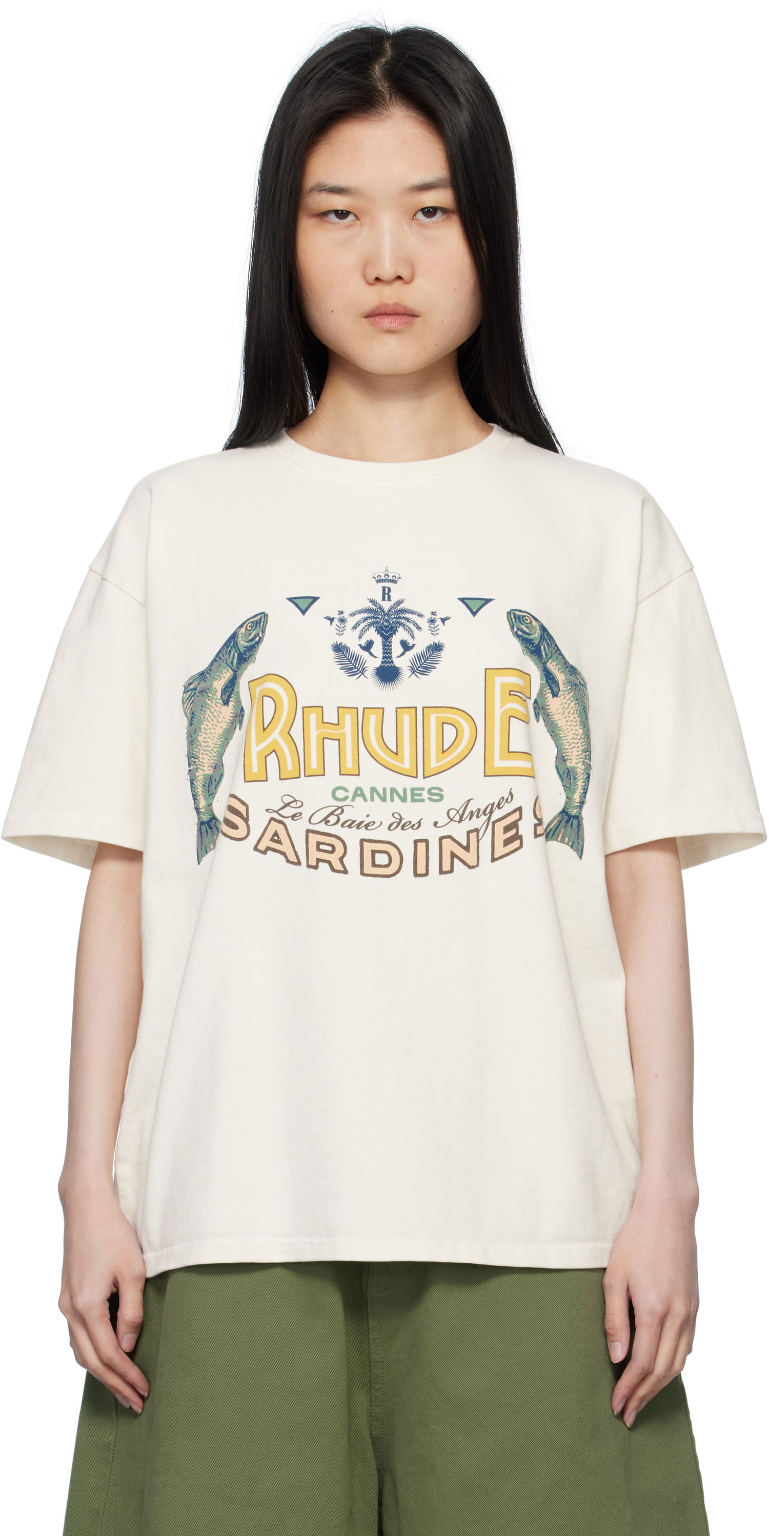 Tričko Rhude Rhude 'Sardines' T-Shirt Béžová | RHPS25TT09012, 0