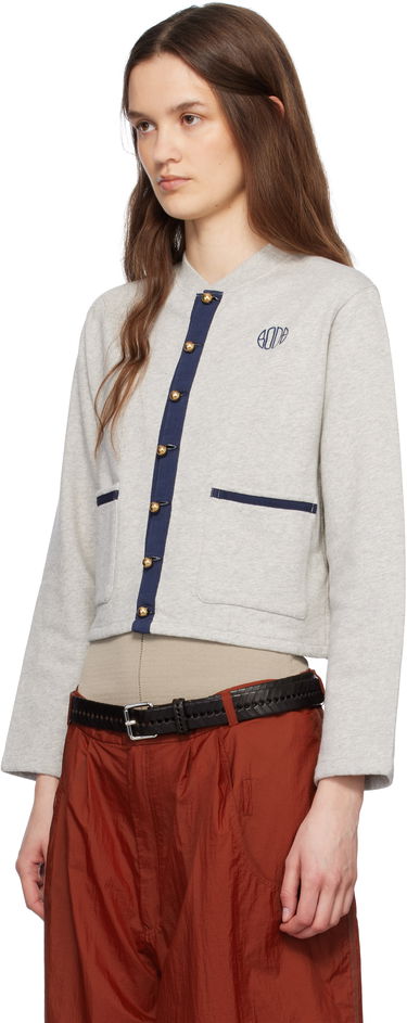 Sveter Bode Bode Heathered Cropped Cardigan Šedá | WRS25CS019, 3