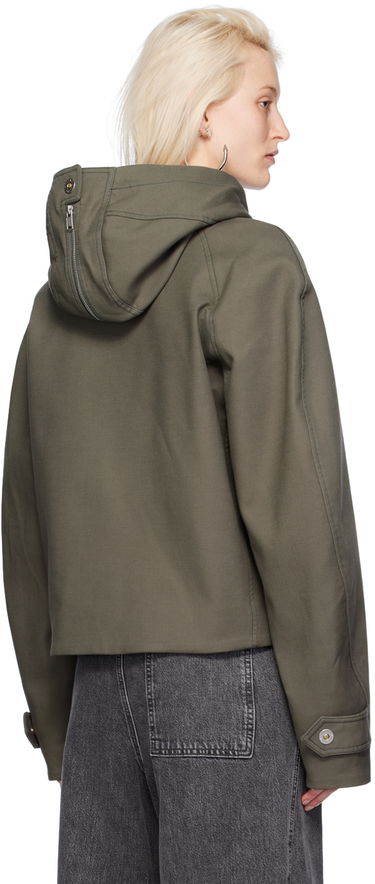 Vetrovka Dion Lee Cropped Hooded Zip-Up Jacket Zelené | C4057PS24, 2
