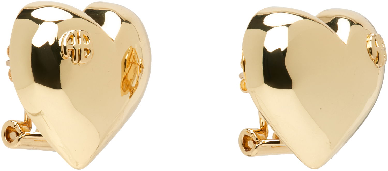 Náušnice Anine Bing ANINE BING Heart Earrings Metalická | A-15-10448-GLD1, 1