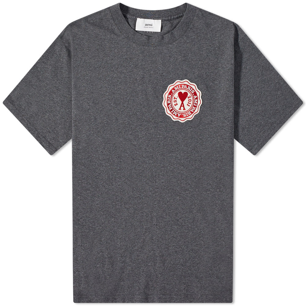 Tričko AMI Paris Patch Tee Šedá | UTS011-717-055, 0